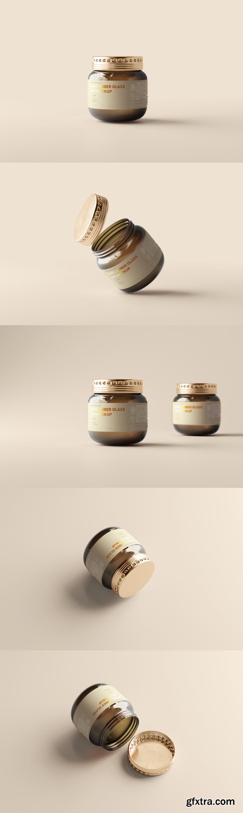 Dark glass food jar mockup