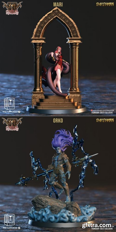 Clay Cyanide Miniatures – Mari and Orko – 3D Print Model