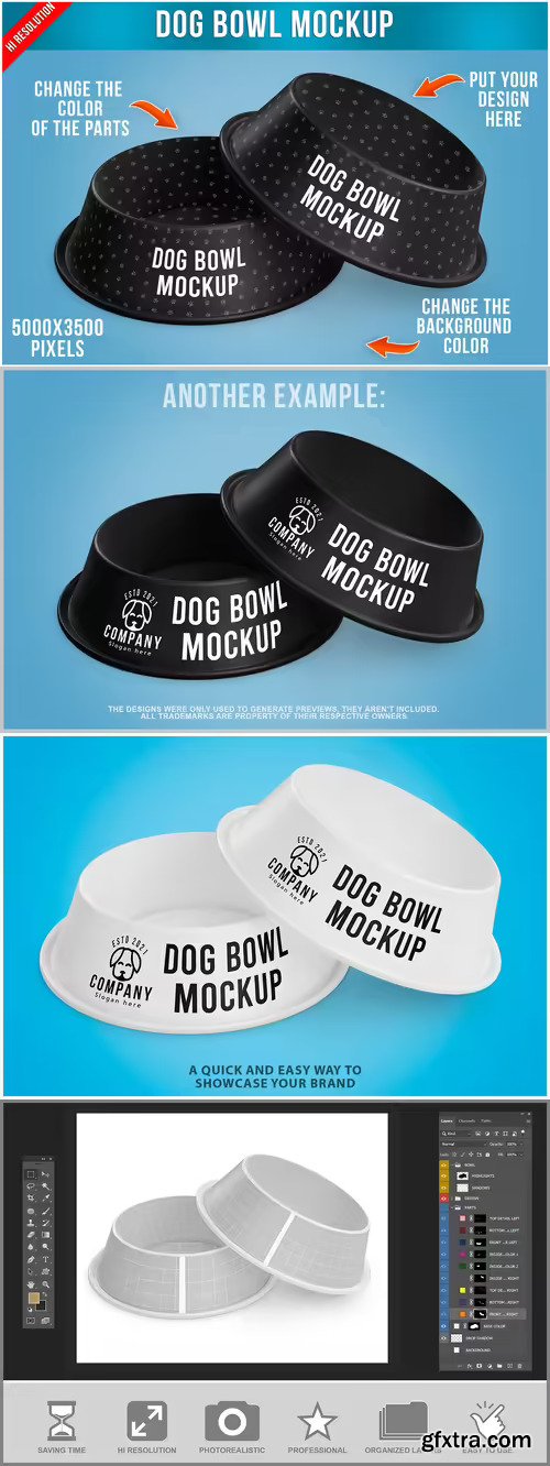 Two Pet Feeding Bowl Mockup