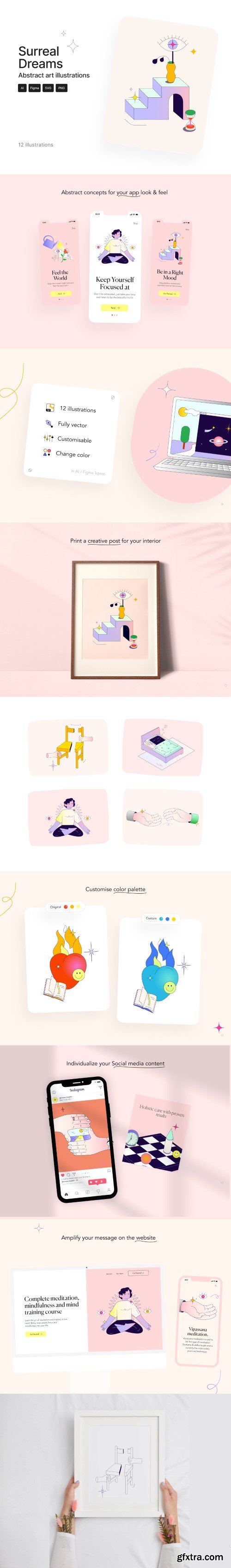 Surreal Dreams illustration set