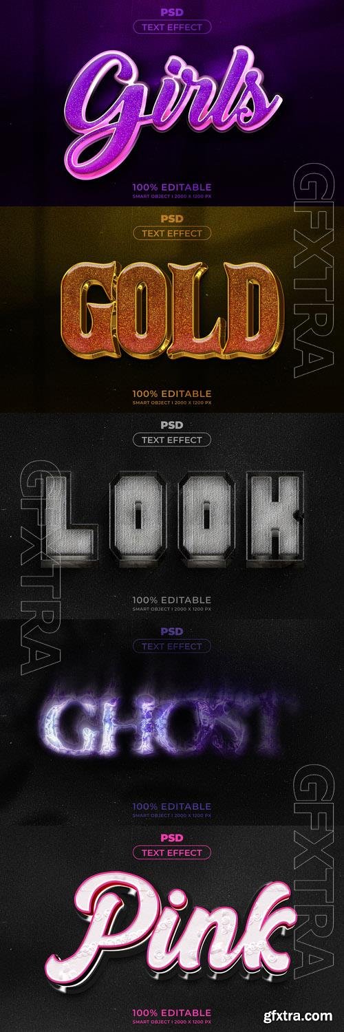 Psd style text effect editable set vol 243