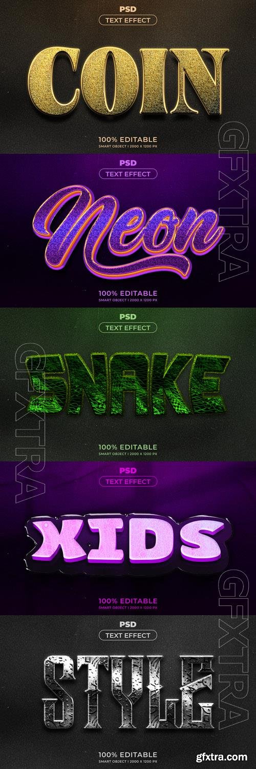 Psd style text effect editable set vol 249