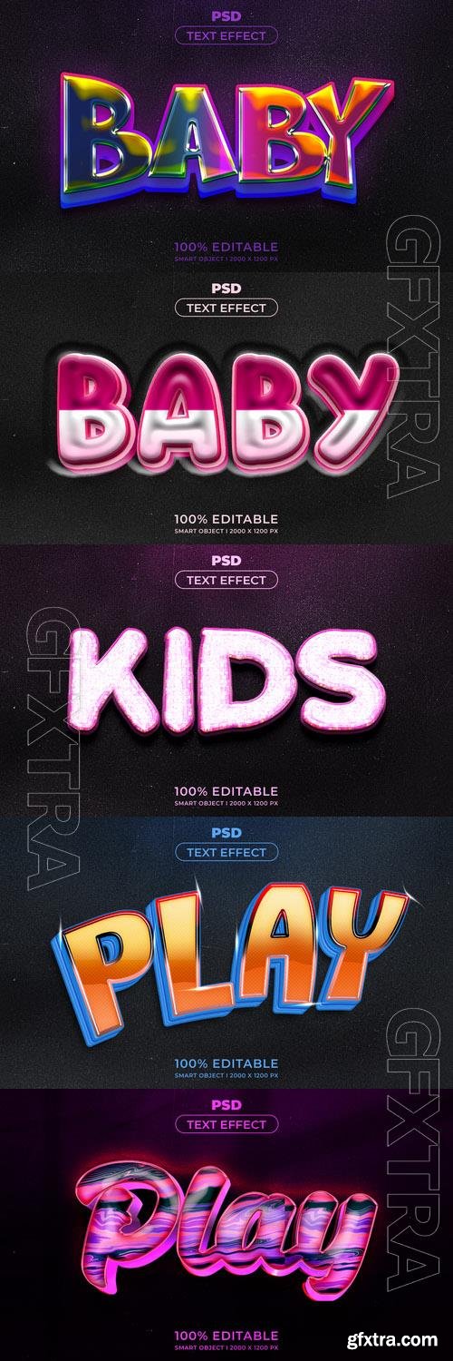 Psd style text effect editable set vol 256