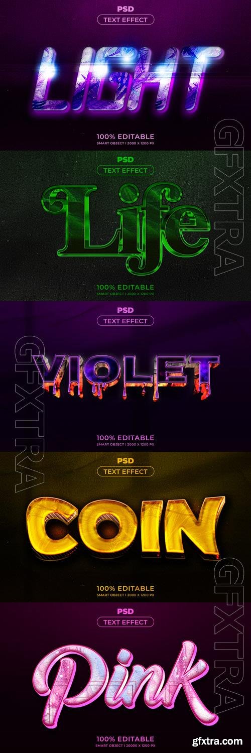 Psd style text effect editable set vol 251