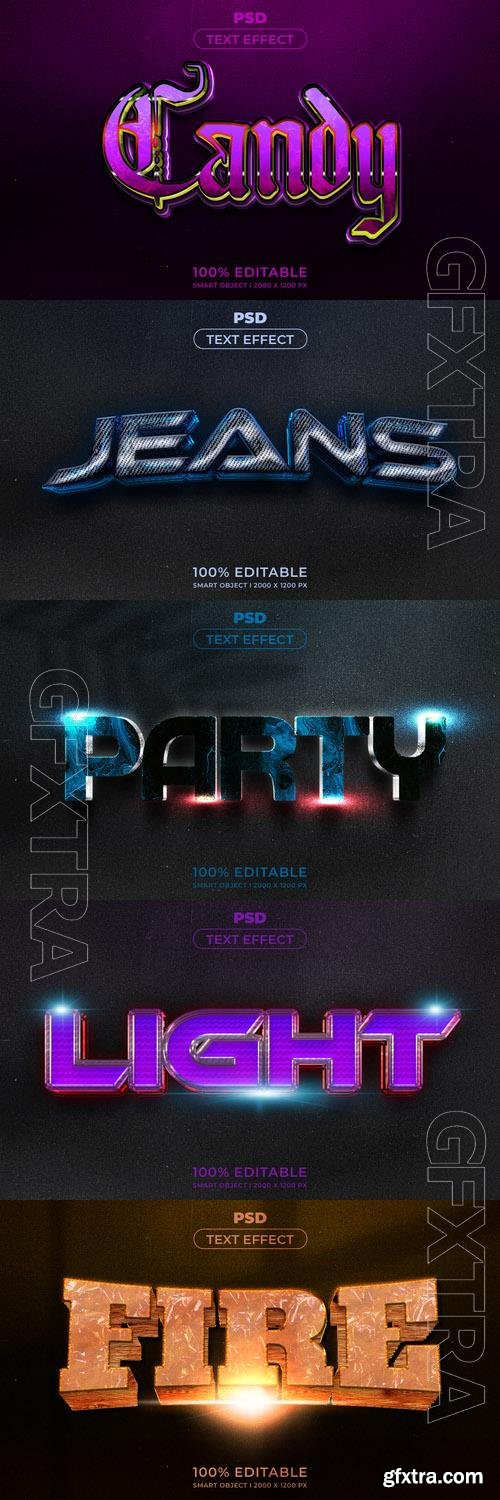 Psd style text effect editable set vol 260