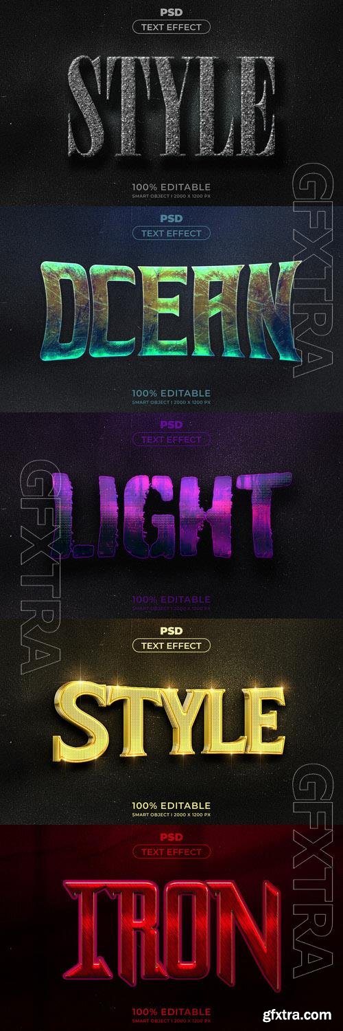 Psd style text effect editable set vol 252