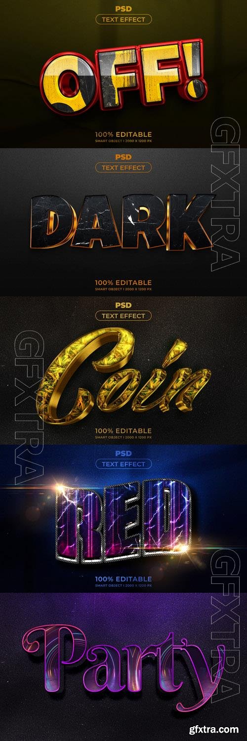 Psd style text effect editable set vol 259