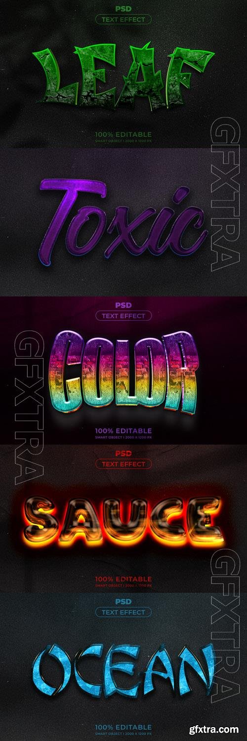 Psd style text effect editable set vol 250