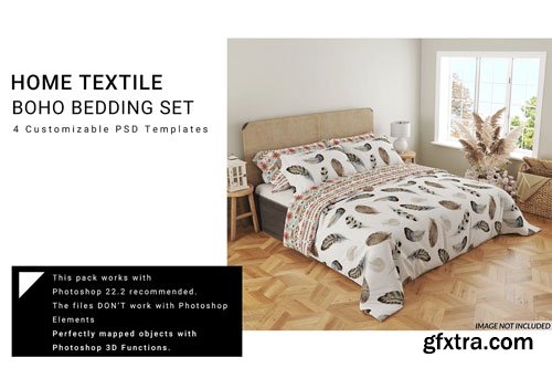 CreativeMarket - Boho Bedding Mockups - 7442186