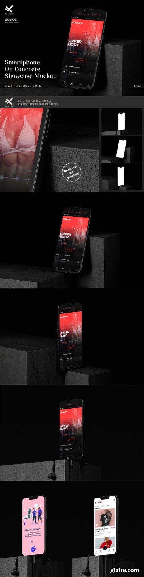 Smartphone on Concrete Showcase Mockup