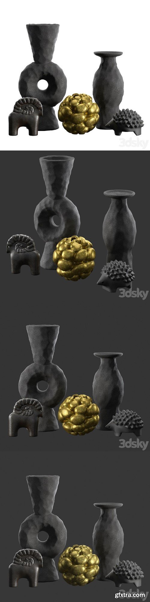 Volcanic Vases and Decorative Objects Set | Vray+Corona
