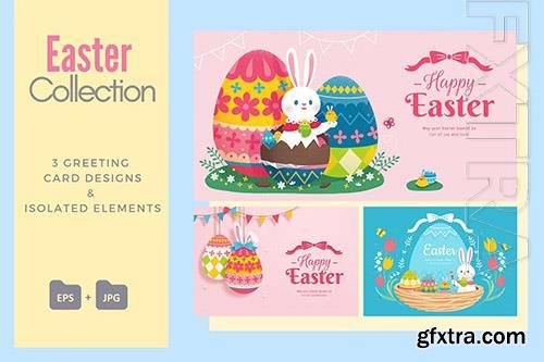 Happy Easter Greeting Card Collection Beautiful Design