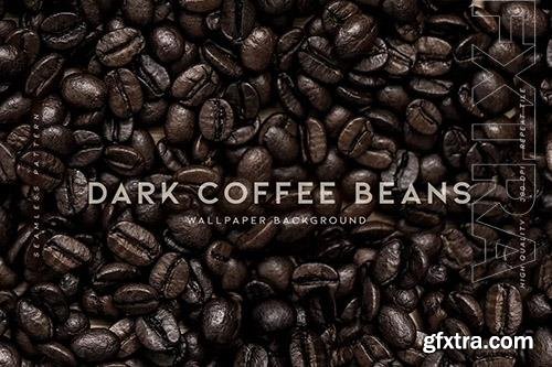 Dark Coffee Beans Seamless Patterns Beautiful Design