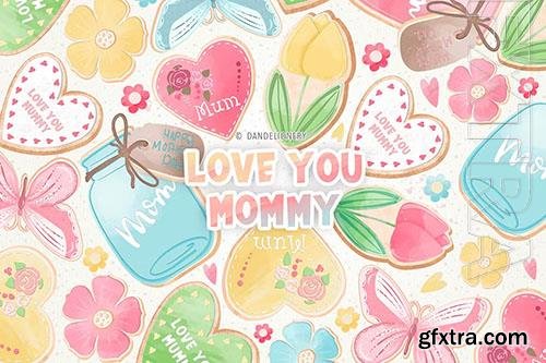 Love you mom design png