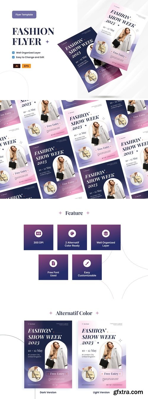 Fashion Professional Flyer AI & EPS Template ML2FCE4