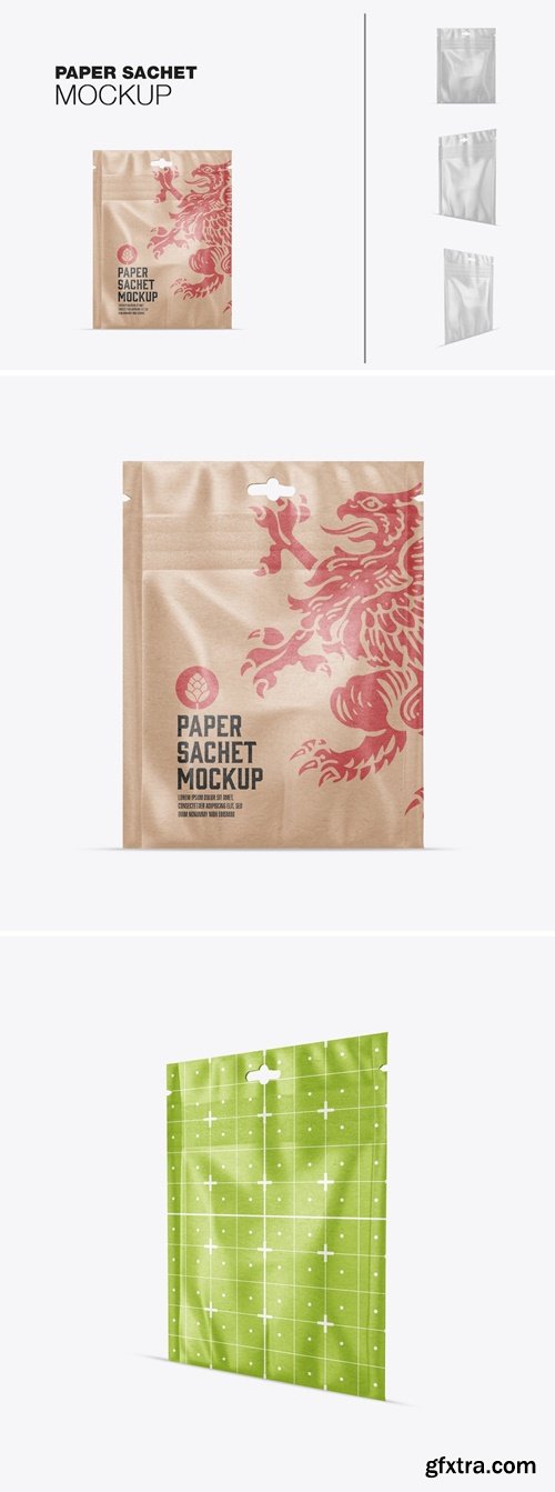 Set Kraft Sachet Mockup SUUPBCD