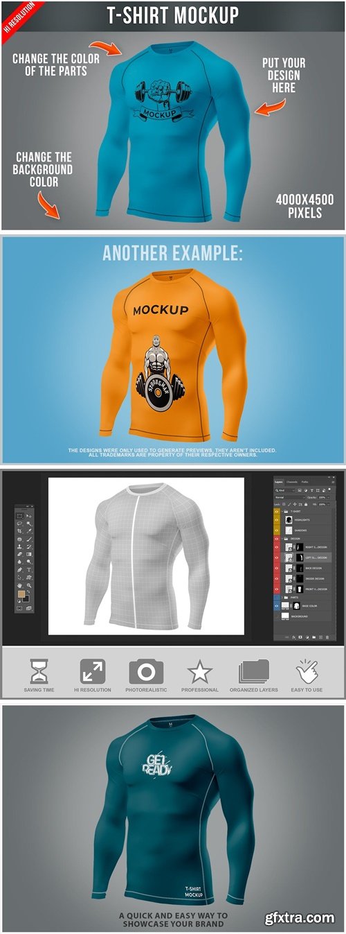 Long Sleeve Compression T-Shirt Mockup - Half Side ZPNB2S6