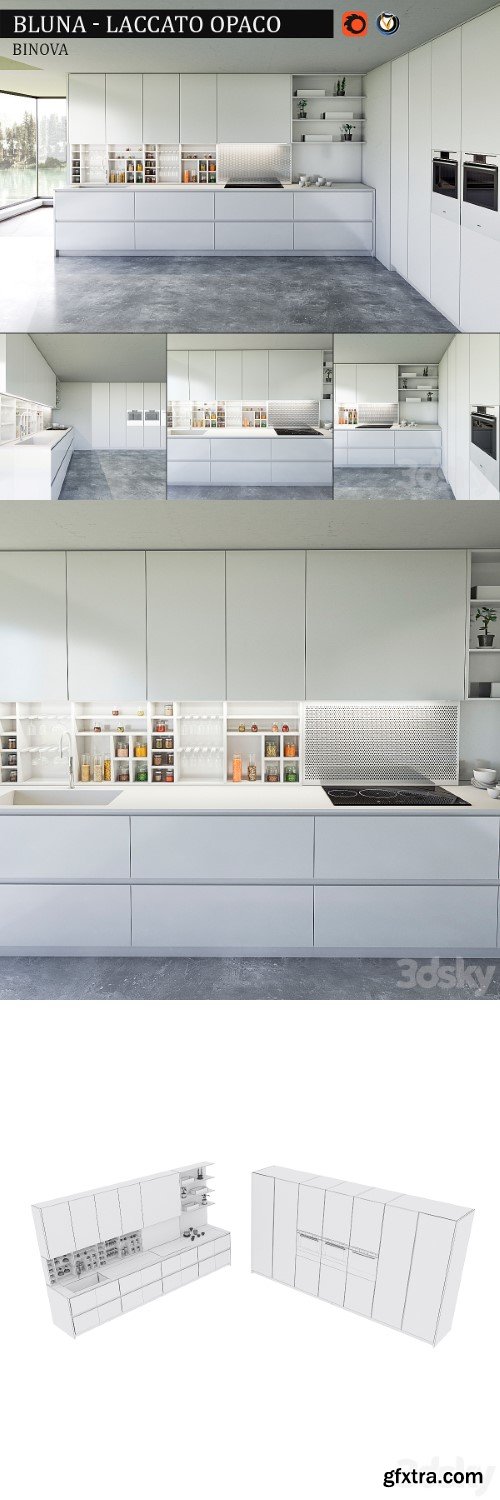 Kitchen Bluna Laccato Opaco | Vray