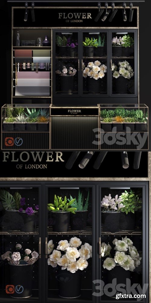 Flower Shop-refrigerated display | Vray+Corona