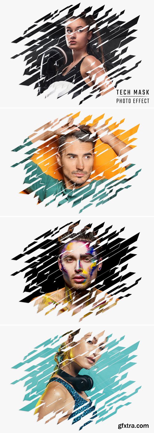 Tech Stroke Masking Portrait Photo Effect Mockup 530168776