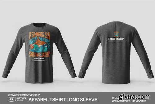 Apparel T-Shirt Long Sleeve Mockup