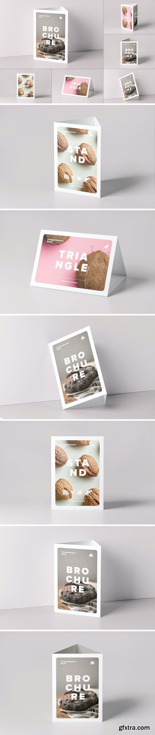 Triangle A5 Brochure Stand Mock-up X6MQEEU