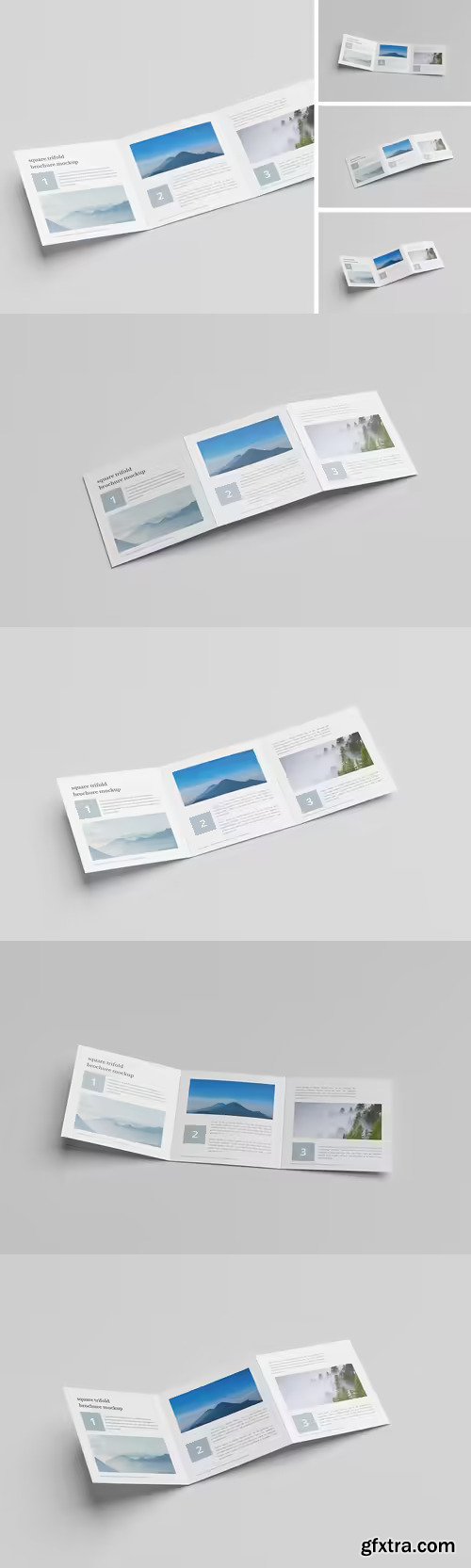 Square Trifold Brochure Mockup