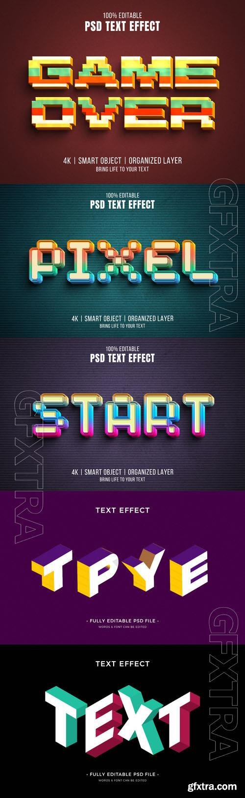 Psd style text effect editable set vol 264