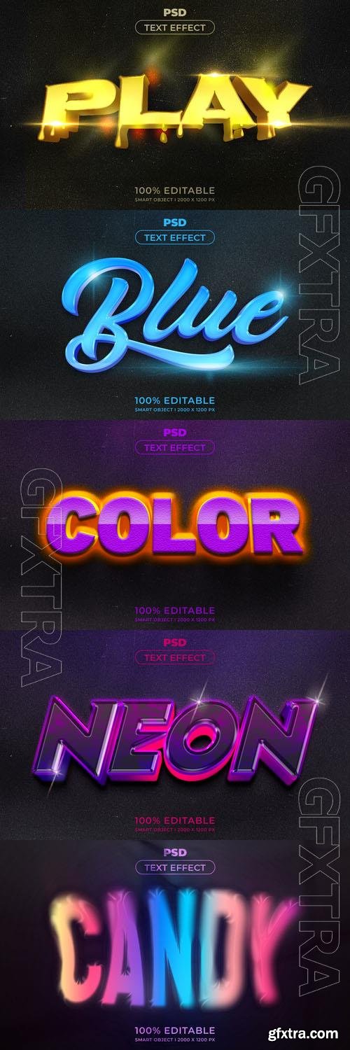 Psd style text effect editable set vol 269