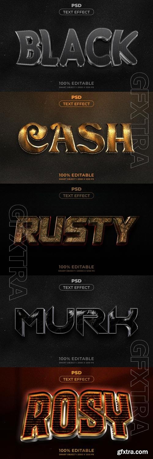 Psd style text effect editable set vol 266