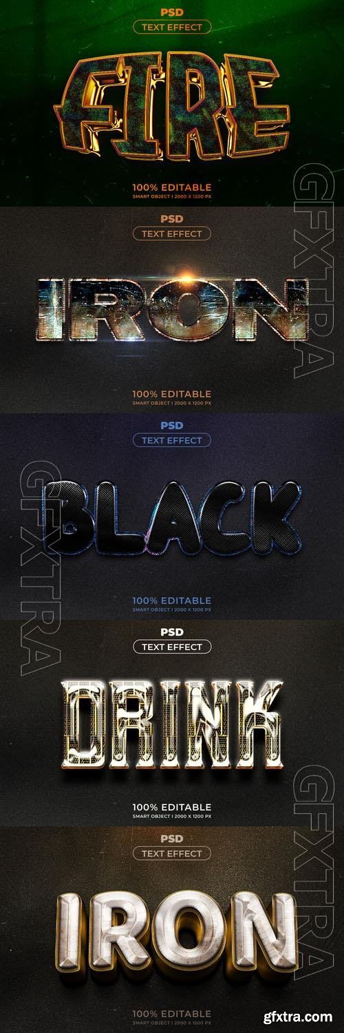 Psd style text effect editable set vol 270