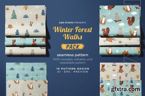 Winter Forest Walks - Seamless Pattern Set