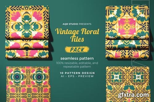 Vintage Floral Tiles - Seamless Pattern Set