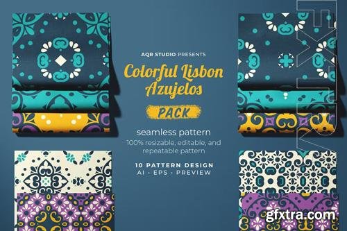 Colorful Lisbon Azujelos - Seamless Pattern Set