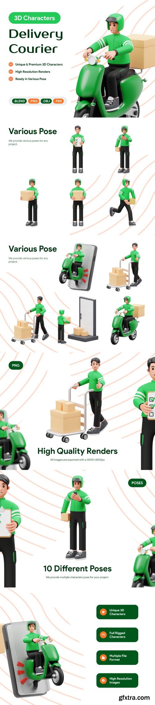 UI8 - Delivery Courier 3D Character Illustration