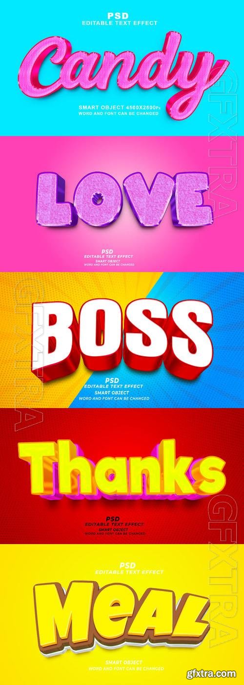 Psd style text effect editable set vol 273 