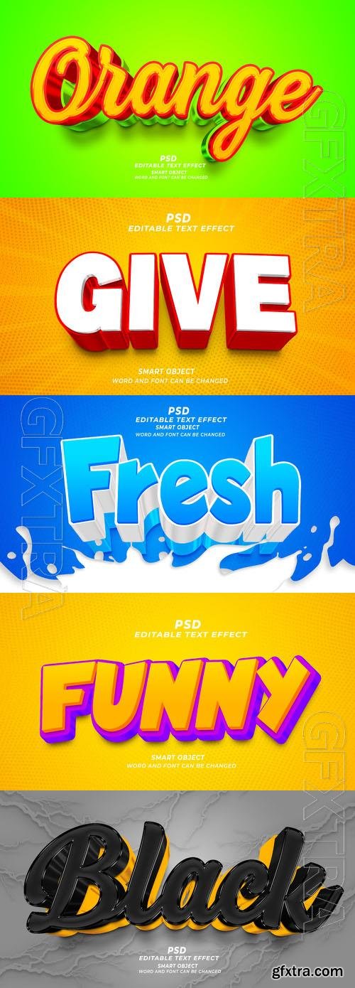 Psd style text effect editable set vol 271 