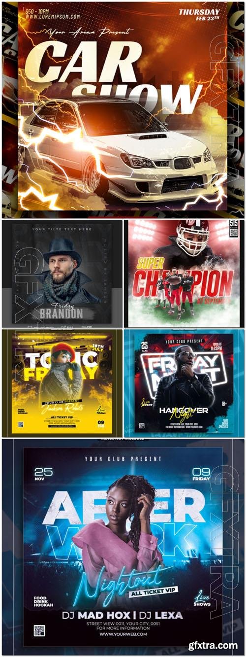 Flyer social media post, psd banner set vol 88