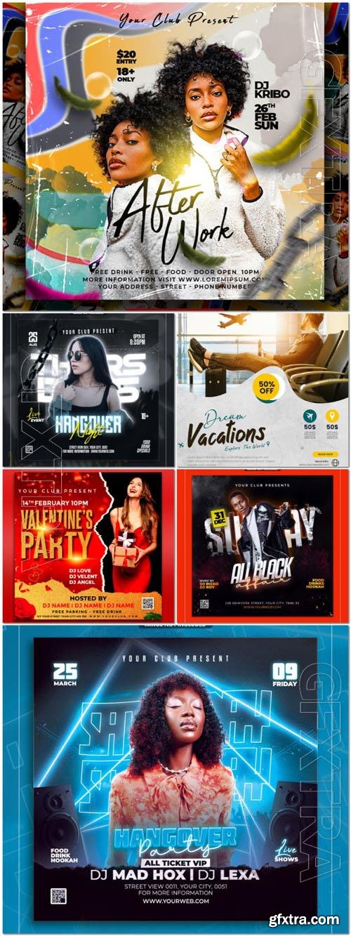 Flyer social media post, psd banner set vol 91