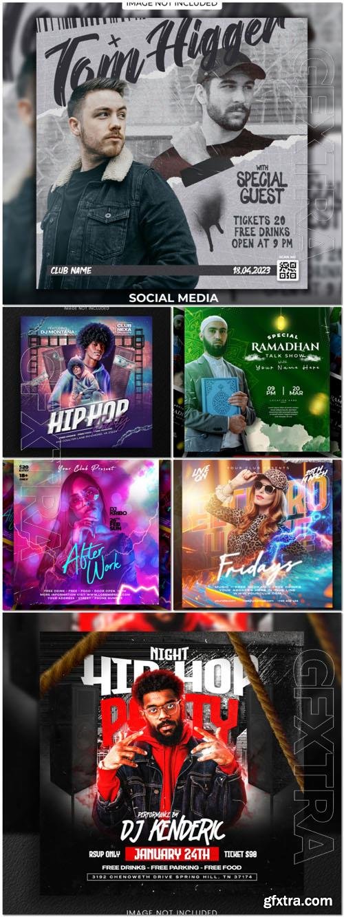 Flyer social media post, psd banner set vol 89