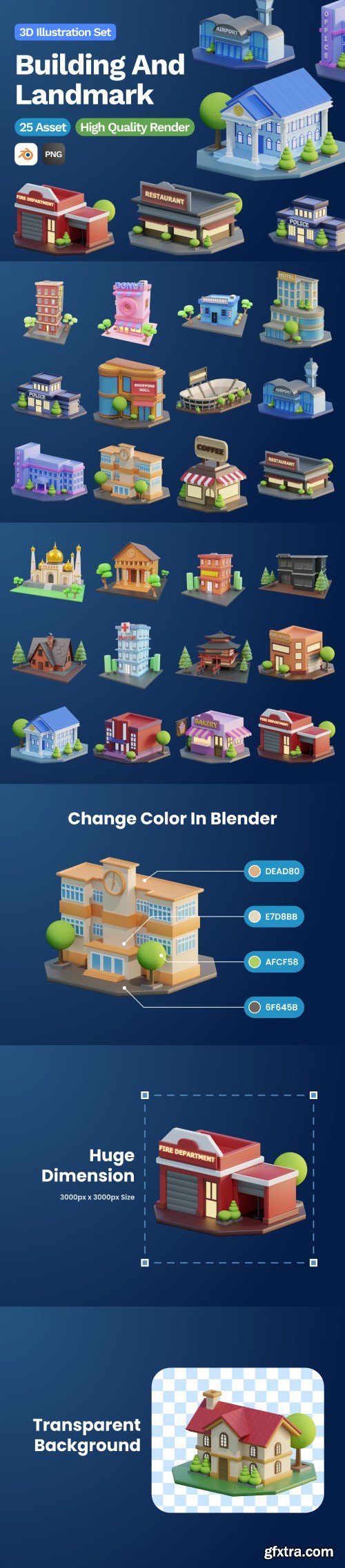 UI8 - 3D Building and Landmarks Illustration