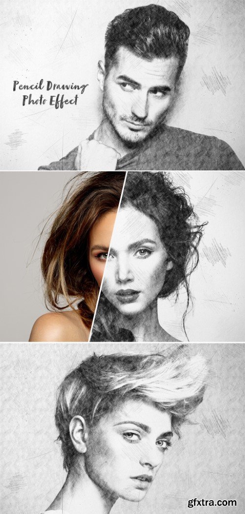 Pencil Drawing and Sketch Photo Effect Mockup