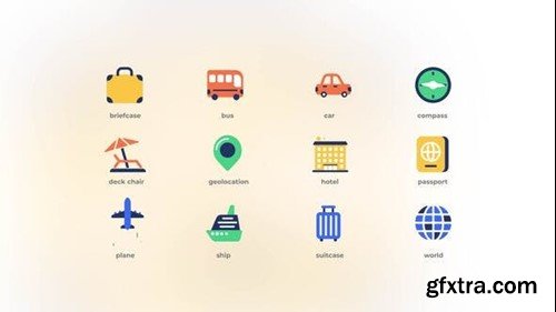 Videohive Travel Vacation - Flat Icons 43939735