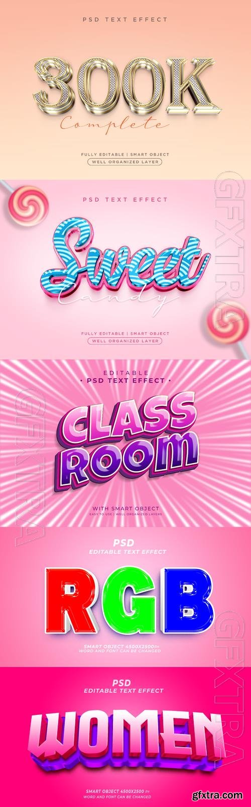 Psd style text effect editable set vol 280