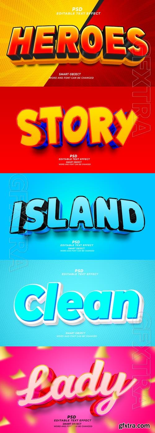 Psd style text effect editable set vol 274