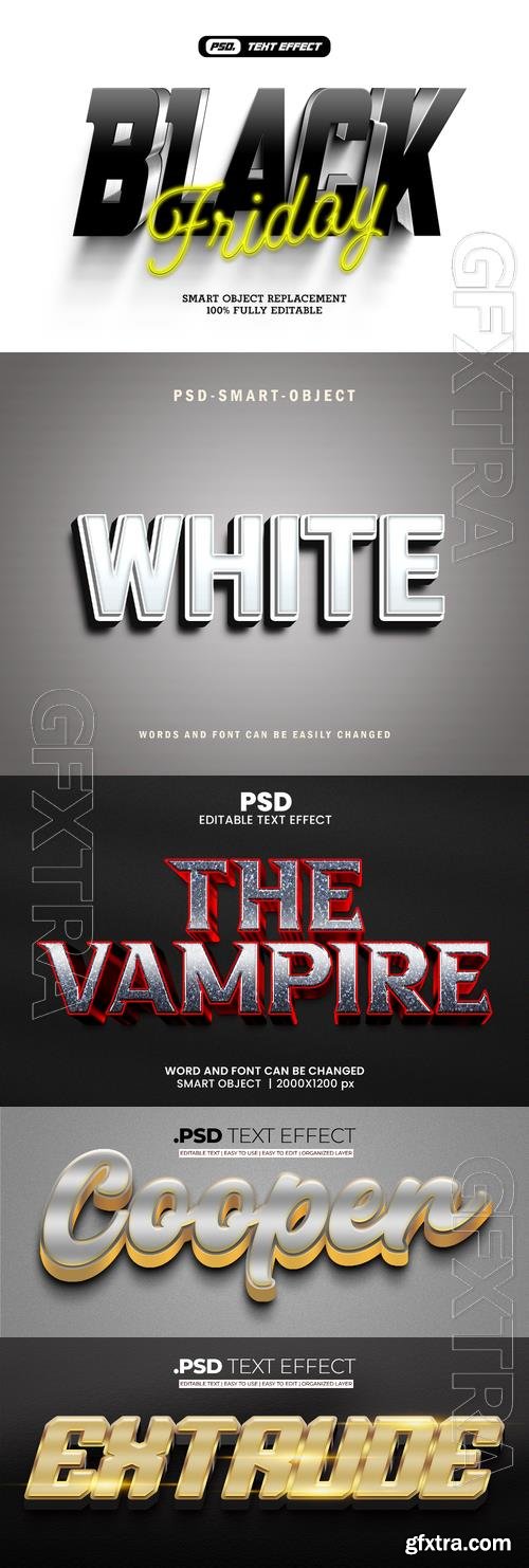 Psd style text effect editable set vol 283