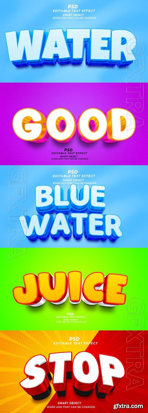 Psd style text effect editable set vol 275