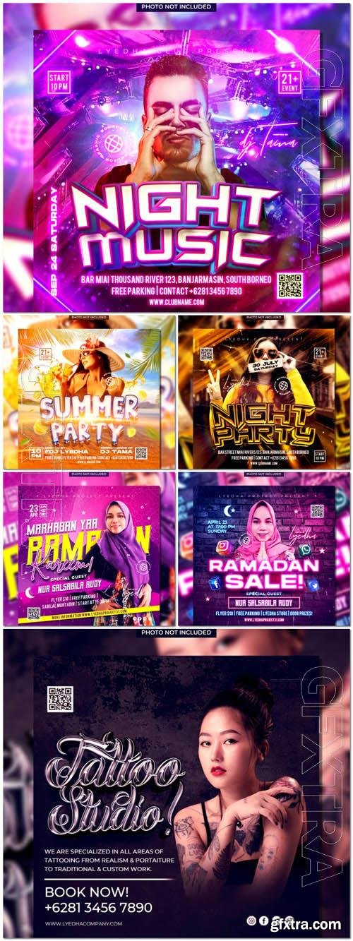 Flyer social media post, psd banner set vol 93