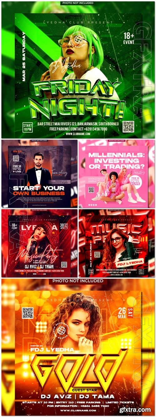 Flyer social media post, psd banner set vol 98