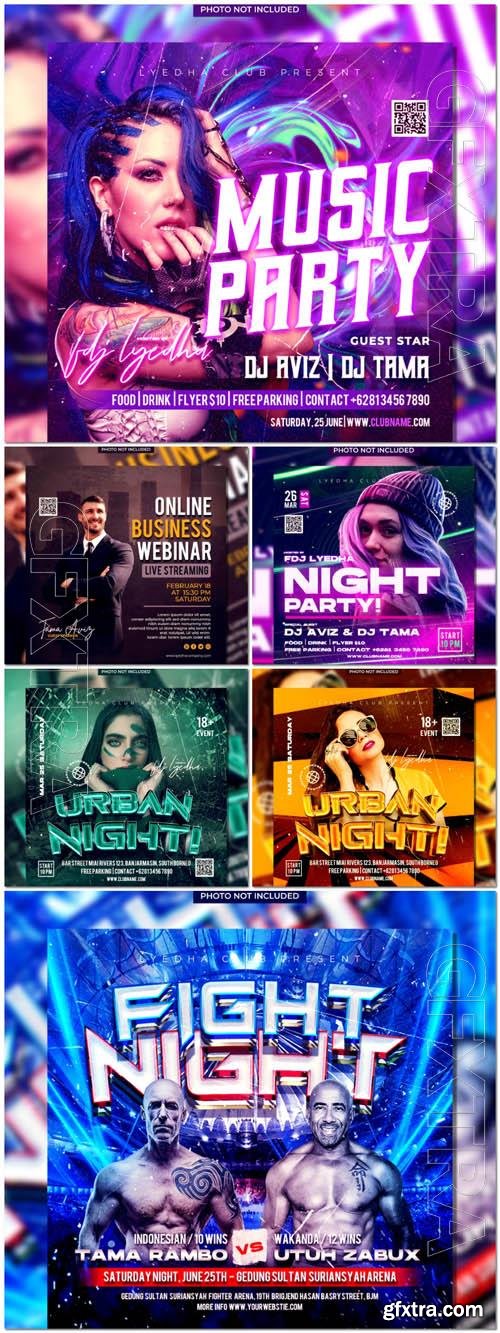 Flyer social media post, psd banner set vol 97